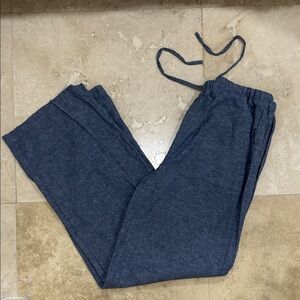 Rachel Zoe Blue linen wide Leg Pants